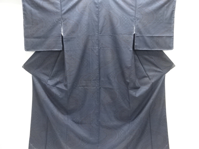 JAPANESE KIMONO / DORO OSHIMA TSUMUGI (5 maruki) / WOVEN TRADITIONAL PATTERN 
